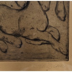 Lithographie "6 chevaux" signée