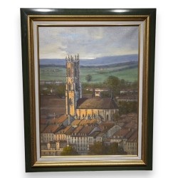 Tableau \"Cathédrale St-Nicolas\" signée DELAPIERRE