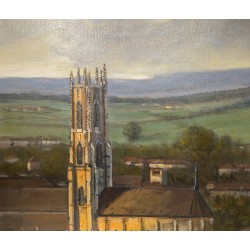 Tableau \"Cathédrale St-Nicolas\" signée DELAPIERRE