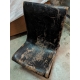 Chaise de cheminée en cuir et chêne LOTTIER