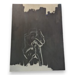 Grand tableau \"Abstrait\" Noir et blanc