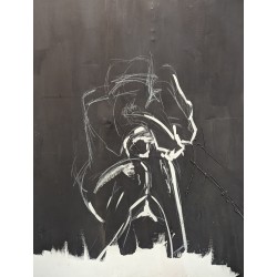 Grand tableau \"Abstrait\" Noir et blanc