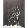 Grand tableau \"Abstrait\" Noir et blanc