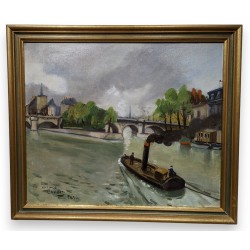 Tableau \"La Seine\", signé Roland COUDON