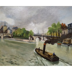 Paintings | Painting entitled ‘La Seine’, signed. Moinat SA  – Antiques and home décor
