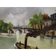 Painting "La Seine", signed Ro