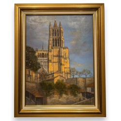 Tableau \"Cathédrale de Lausanne\" signée DELAPIERRE