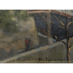 Tableau \"Cathédrale de Lausanne\" signée DELAPIERRE