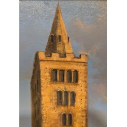Tableau \"Cathédrale de Sion\" signée DELAPIERRE