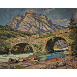 Tableau \"Pont à Sembrancher\" signée Ric BERGER