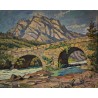 Tableau \"Pont à Sembrancher\" signée Ric BERGER