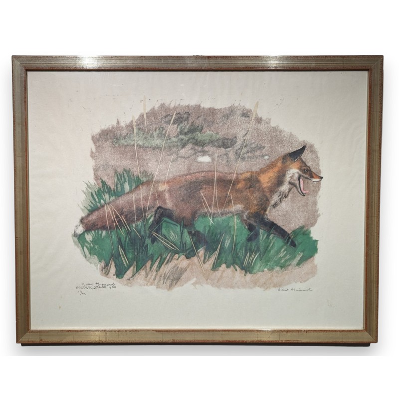 Gravure "Renard passant" signée Robert HAINARD