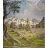 Tableau \"Montagnes\" signé Waldemar FINK 1937
