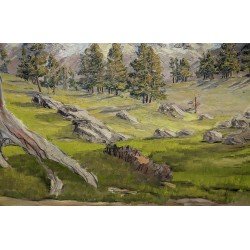 Tableau \"Montagnes\" signé Waldemar FINK 1937