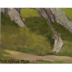 Tableau \"Montagnes\" signé Waldemar FINK 1937