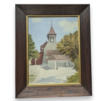 Tableau "Eglise vaudoise" signé A. DUPLAIN