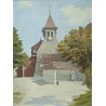 Tableau \"Eglise vaudoise\" signé A. DUPLAIN