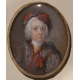 Portrait miniature Homme au chapeau noir et rouge