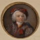 Portrait miniature Homme au chapeau noir et rouge