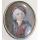 Portrait miniature Homme au chapeau noir et rouge