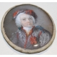 Portrait miniature Homme au chapeau noir et rouge
