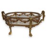 Oval crystal bowl with a gilded bronze frame