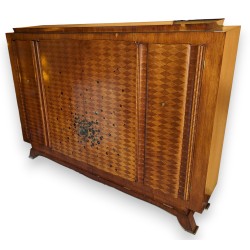 Buffet Art-Deco \"Fleurs\" signé LELEU