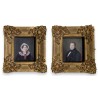 Paire de miniatures \"Couple\" signé Mie BOST 1840