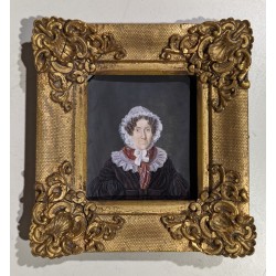 Paire de miniatures \"Couple\" signé Mie BOST 1840