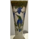 Vase en verre peint "Oiseaux" signé LEG