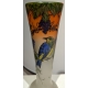Vase en verre peint "Oiseaux" signé LEG
