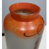 Vase en verre peint "Raisins" signé LEG