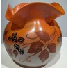Vase en verre peint "Mûre" signé LEG
