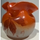 Vase en verre peint "Vigne-vierge" signé LEG