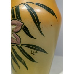 Painted glass vase ‘Bouquet’, signed LEG