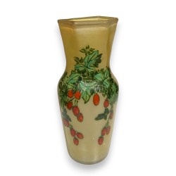 Painted glass vase ‘Cynorhodon’, signed LEG