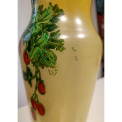 Painted glass vase ‘Cynorhodon’, signed LEG