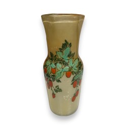 Painted glass vase ‘Cynorhodon’, signed LEG