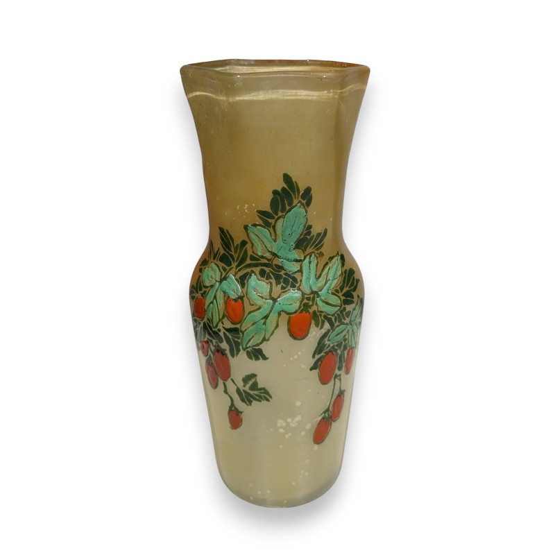 Painted glass vase ‘Cynorhodon’, signed LEG