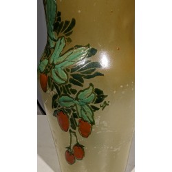 Painted glass vase ‘Cynorhodon’, signed LEG