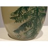 Vase en verre peint "Paysage" signé LEG