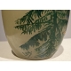 Vase en verre peint "Paysage" signé LEG