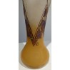 "Art Deco" painted glass vase, signed LEG