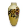 Painted glass vase ‘Flowers’, signed LEG
