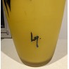 Painted glass vase ‘Flowers’, signed LEG