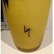 Vase en verre peint "Fleurs" signé LEG
