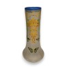 "Art Nouveau" painted glass vase, signed LEG