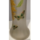 Vase en verre peint "Art Nouveau" signé LEG
