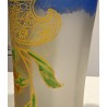 "Art Nouveau" painted glass vase, signed LEG