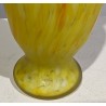 "Art Nouveau" painted glass vase, signed LEG